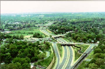photo: aerial view of I-66, Virginia