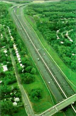 aerial photo of a multi lane highway