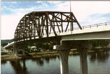 photo of a bridge with concrete piers