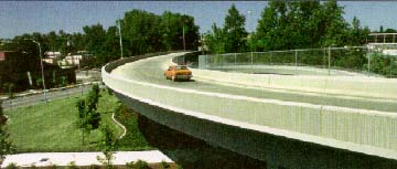 photo of solid concrete road barrier