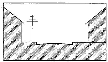 drawing of a roadway with a utility pole on the left