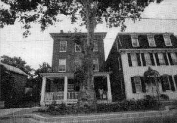 photo: two houses and a tree on Main Street