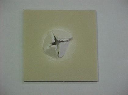 Figure 2.2.4-4 Sample of 40 weight percent glass composite with Exolit AP751 after Dynatup Impact Testing