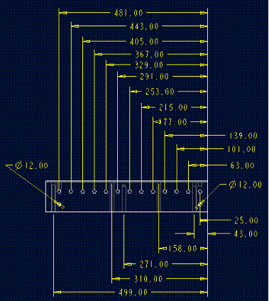 Figure 2.4-8 Placement of heating/cooling channels in parts c and d