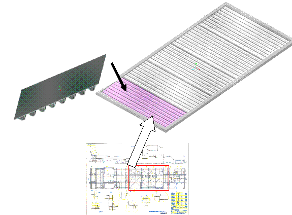 Figure 2.5.3-8 Details of sine-hat stiffened floor