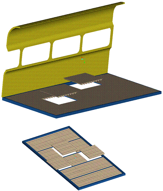 Figure 2.5.3-10 Modularization concept of composite unit cells making up floor structure