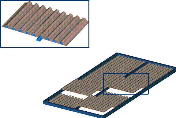 Figure 2.5.3-13 Modularization concept in longitudinal direction, incorporationg foam filling for sound and vibration damping (integrated multifunctional features)