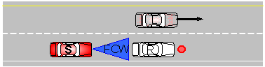 The lead vehicle changes lanes to reveal a stopped vehicle.