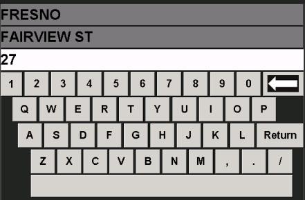 Figure 43. Simulated destination entry screen