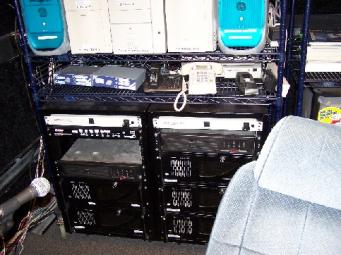 Figure 46. Before (left) and after (right) pictures of simulator racks.