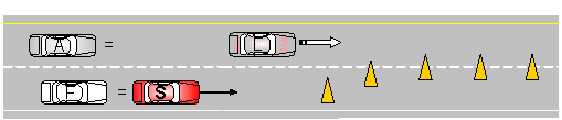 Step 3. Subject begins to change lanes.