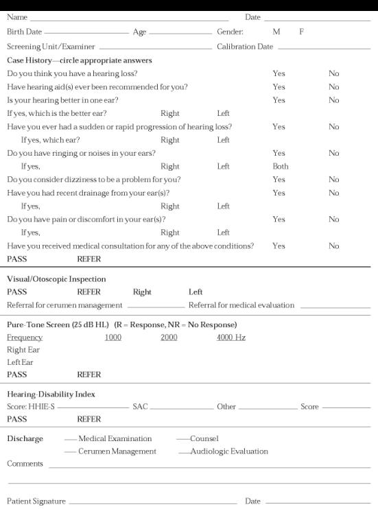 Hearing Screening Test