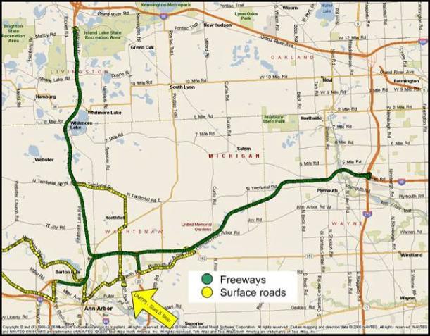 Figure 189 . Stage 2 pilot testing route