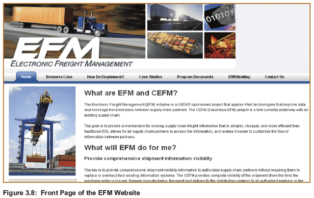 Figure 3.8: Front Page of the EFM Website