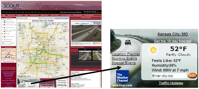 Screen capture of Kansas City Scout website pages.