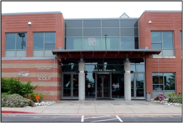 Photo of front entry to KC Scout and MoDOT offices.