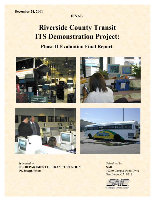 Riverside County Transit ITS Demonstration Project cover