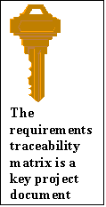 Text Box:  
The requirements traceability matrix is a key project document
