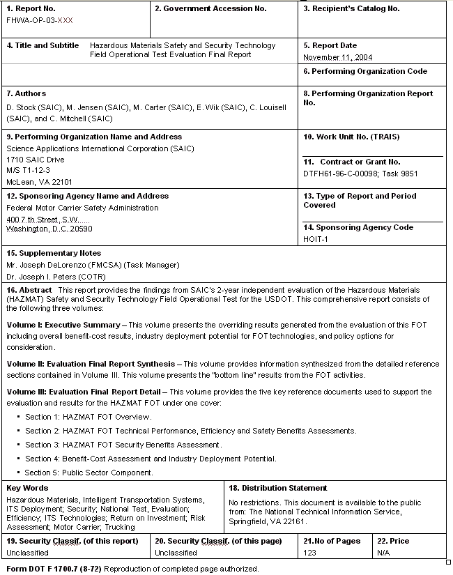 Form DOT F 1700.7. Long description jumps to new page.