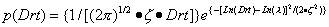 Equation for the probability density function of Drt