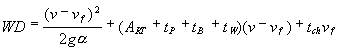 Equation for Warning Distance (WD)