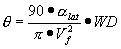 Equation for half-horizontal field of regard (degrees)