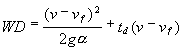 Equation for Warning Distance (WD)