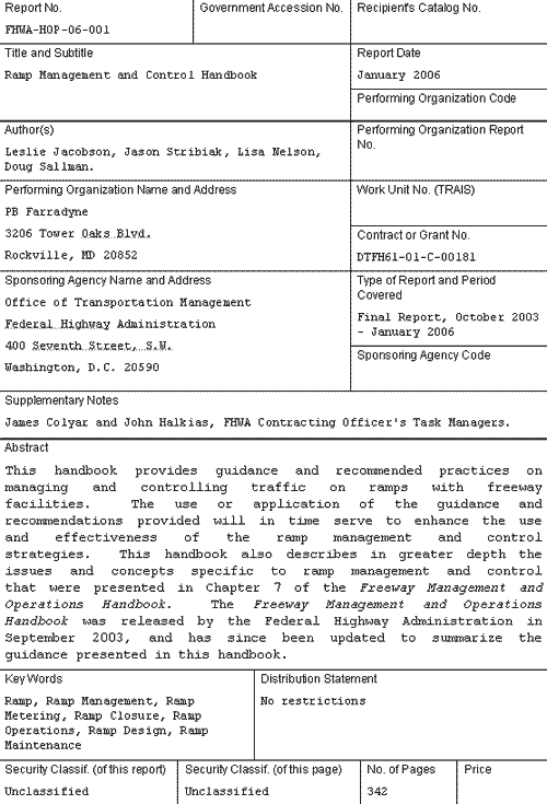 Technical Report Documentation Page